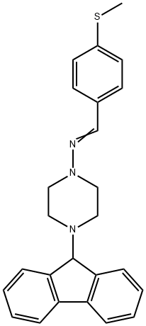 4-(9H-fluoren-9-yl)-N-[4-(methylsulfanyl)benzylidene]-1-piperazinamine Struktur