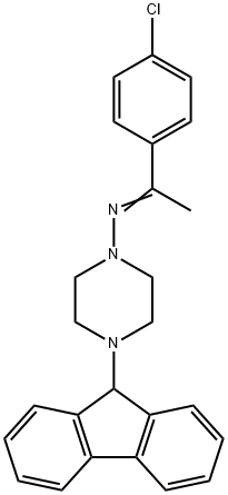 N-[1-(4-chlorophenyl)ethylidene]-N-[4-(9H-fluoren-9-yl)-1-piperazinyl]amine 化学構造式