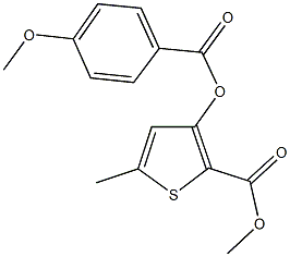 methyl 3-[(4-methoxybenzoyl)oxy]-5-methyl-2-thiophenecarboxylate Structure