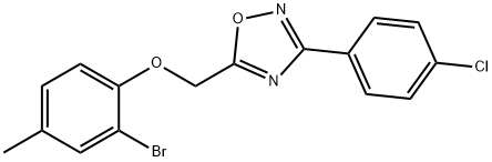 5-[(2-bromo-4-methylphenoxy)methyl]-3-(4-chlorophenyl)-1,2,4-oxadiazole|