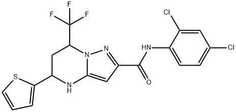 N-(2,4-dichlorophenyl)-5-(2-thienyl)-7-(trifluoromethyl)-4,5,6,7-tetrahydropyrazolo[1,5-a]pyrimidine-2-carboxamide,380548-02-7,结构式