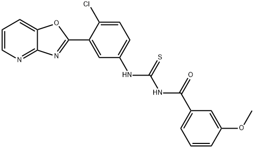 N-(4-chloro-3-[1,3]oxazolo[4,5-b]pyridin-2-ylphenyl)-N'-(3-methoxybenzoyl)thiourea Struktur