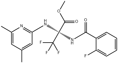 methyl 2-[(4,6-dimethylpyridin-2-yl)amino]-3,3,3-trifluoro-2-[(2-fluorobenzoyl)amino]propanoate Structure
