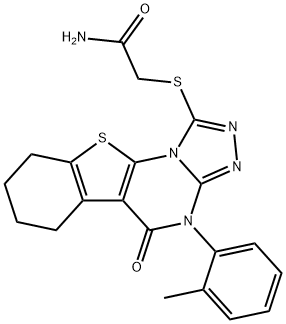 2-{[4-(2-methylphenyl)-5-oxo-4,5,6,7,8,9-hexahydro[1]benzothieno[3,2-e][1,2,4]triazolo[4,3-a]pyrimidin-1-yl]sulfanyl}acetamide,380563-62-2,结构式