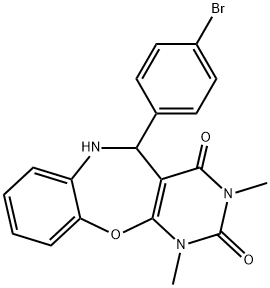 5-(4-bromophenyl)-1,3-dimethyl-5,6-dihydropyrimido[4,5-b][1,5]benzoxazepine-2,4(1H,3H)-dione 结构式