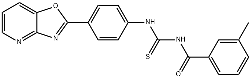 N-(3-methylbenzoyl)-N'-(4-[1,3]oxazolo[4,5-b]pyridin-2-ylphenyl)thiourea Structure