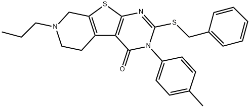 380574-82-3 2-(benzylsulfanyl)-3-(4-methylphenyl)-7-propyl-5,6,7,8-tetrahydropyrido[4',3':4,5]thieno[2,3-d]pyrimidin-4(3H)-one