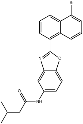 N-[2-(5-bromo-1-naphthyl)-1,3-benzoxazol-5-yl]-3-methylbutanamide Structure