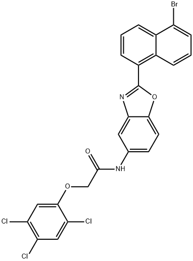 N-[2-(5-bromo-1-naphthyl)-1,3-benzoxazol-5-yl]-2-(2,4,5-trichlorophenoxy)acetamide 化学構造式