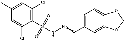 N'-(1,3-benzodioxol-5-ylmethylene)-2,6-dichloro-4-methylbenzenesulfonohydrazide Structure