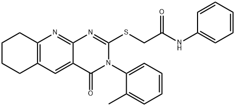 380594-97-8 2-{[3-(2-methylphenyl)-4-oxo-3,4,6,7,8,9-hexahydropyrimido[4,5-b]quinolin-2-yl]sulfanyl}-N-phenylacetamide