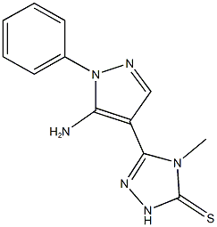 5-(5-amino-1-phenyl-1H-pyrazol-4-yl)-4-methyl-2,4-dihydro-3H-1,2,4-triazole-3-thione Structure