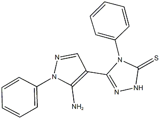 5-(5-amino-1-phenyl-1H-pyrazol-4-yl)-4-phenyl-2,4-dihydro-3H-1,2,4-triazole-3-thione Structure