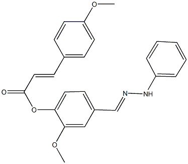 2-methoxy-4-(2-phenylcarbohydrazonoyl)phenyl 3-(4-methoxyphenyl)acrylate 结构式