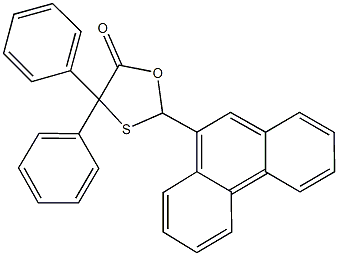 2-(9-phenanthryl)-4,4-diphenyl-1,3-oxathiolan-5-one Structure