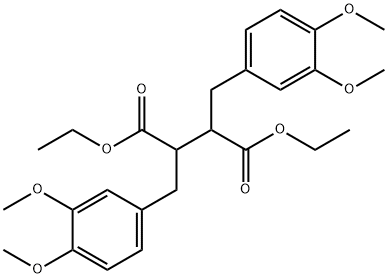 diethyl 2,3-bis(3,4-dimethoxybenzyl)succinate 化学構造式