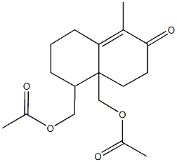 (8a-[(acetyloxy)methyl]-5-methyl-6-oxo-2,3,4,6,7,8-hexahydro-1(1H)-naphthalenyl)methyl acetate Structure