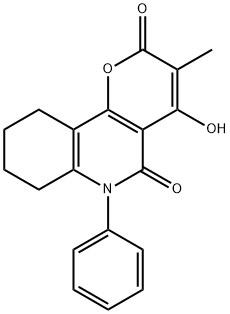 4-hydroxy-3-methyl-6-phenyl-7,8,9,10-tetrahydro-2H-pyrano[3,2-c]quinoline-2,5(6H)-dione Structure