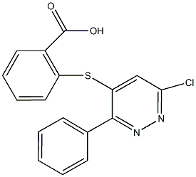 2-[(6-chloro-3-phenyl-4-pyridazinyl)sulfanyl]benzoic acid,380631-83-4,结构式