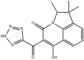 6-hydroxy-1,1,2-trimethyl-5-(1H-tetraazol-5-ylcarbonyl)-1,2-dihydro-4H-pyrrolo[3,2,1-ij]quinolin-4-one Structure