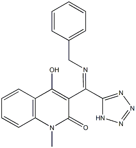 3-[(benzylimino)(1H-tetraazol-5-yl)methyl]-4-hydroxy-1-methyl-2(1H)-quinolinone Structure