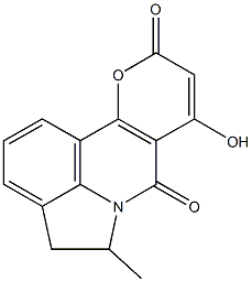 8-hydroxy-5-methyl-4,5-dihydro-7H,10H-pyrano[3,2-c]pyrrolo[3,2,1-ij]quinoline-7,10-dione 结构式