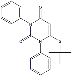 6-(tert-butylsulfanyl)-1,3-diphenyl-2,4(1H,3H)-pyrimidinedione 结构式