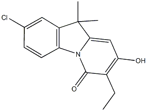 2-chloro-7-ethyl-8-hydroxy-10,10-dimethylpyrido[1,2-a]indol-6(10H)-one 化学構造式