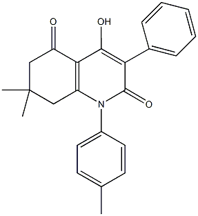 4-hydroxy-7,7-dimethyl-1-(4-methylphenyl)-3-phenyl-7,8-dihydro-2,5(1H,6H)-quinolinedione,380633-02-3,结构式