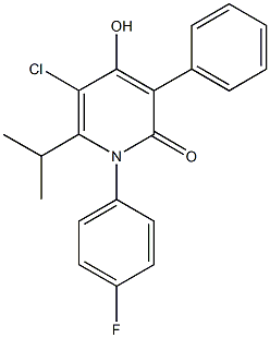 5-chloro-1-(4-fluorophenyl)-4-hydroxy-6-isopropyl-3-phenyl-2(1H)-pyridinone 结构式