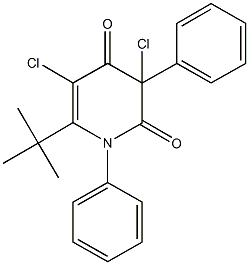 6-tert-butyl-3,5-dichloro-1,3-diphenyl-2,4(1H,3H)-pyridinedione Structure