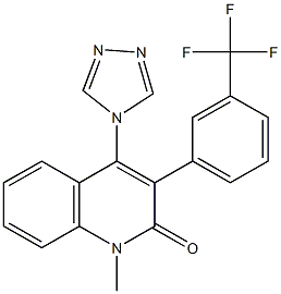 1-methyl-4-(4H-1,2,4-triazol-4-yl)-3-[3-(trifluoromethyl)phenyl]-2(1H)-quinolinone Struktur
