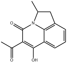 5-acetyl-6-hydroxy-2-methyl-1,2-dihydro-4H-pyrrolo[3,2,1-ij]quinolin-4-one 化学構造式