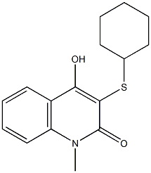3-(cyclohexylsulfanyl)-4-hydroxy-1-methyl-2(1H)-quinolinone,380633-77-2,结构式