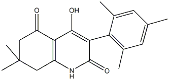4-hydroxy-3-mesityl-7,7-dimethyl-7,8-dihydro-2,5(1H,6H)-quinolinedione 化学構造式