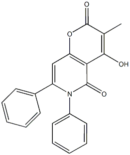 4-hydroxy-3-methyl-6,7-diphenyl-2H-pyrano[3,2-c]pyridine-2,5(6H)-dione Structure