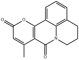 9-methyl-5,6-dihydro-4H,8H,11H-pyrano[3,2-c]pyrido[3,2,1-ij]quinoline-8,11- dione Struktur