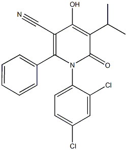 1-(2,4-dichlorophenyl)-4-hydroxy-5-isopropyl-6-oxo-2-phenyl-1,6-dihydro-3-pyridinecarbonitrile Structure