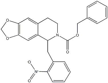 benzyl 5-{2-nitrobenzyl}-7,8-dihydro[1,3]dioxolo[4,5-g]isoquinoline-6(5H)-carboxylate Struktur