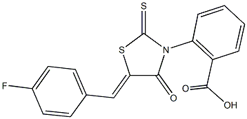 2-[5-(4-fluorobenzylidene)-4-oxo-2-thioxo-1,3-thiazolidin-3-yl]benzoic acid 结构式