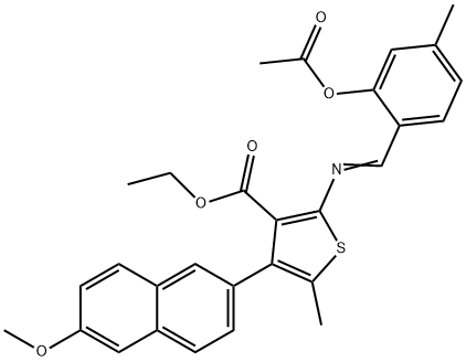 380639-91-8 ethyl 2-{[2-(acetyloxy)-4-methylbenzylidene]amino}-4-(6-methoxy-2-naphthyl)-5-methyl-3-thiophenecarboxylate