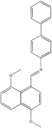 N-[1,1'-biphenyl]-4-yl-N-[(4,8-dimethoxy-1-naphthyl)methylene]amine Structure