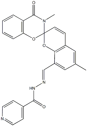 N'-[(3',4'-dihydro-2',6-dimethyl-4'-oxospiro[2H-chromene-2,2'-(2'H)-[1,3]-benzoxazine]-8-yl)methylidene]isonicotinohydrazide,380640-99-3,结构式