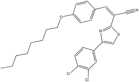 2-[4-(3,4-dichlorophenyl)-1,3-thiazol-2-yl]-3-[4-(octyloxy)phenyl]acrylonitrile Structure