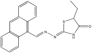 9-anthracenecarbaldehyde (5-ethyl-4-oxo-1,3-thiazolidin-2-ylidene)hydrazone|