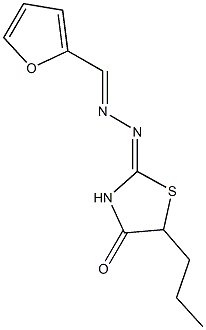 2-furaldehyde (4-oxo-5-propyl-1,3-thiazolidin-2-ylidene)hydrazone Struktur