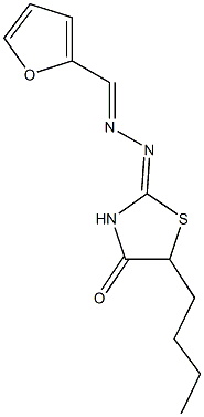 2-furaldehyde (5-butyl-4-oxo-1,3-thiazolidin-2-ylidene)hydrazone,380641-79-2,结构式