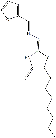 2-furaldehyde (5-heptyl-4-oxo-1,3-thiazolidin-2-ylidene)hydrazone Structure