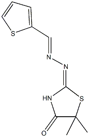 2-thiophenecarbaldehyde (5,5-dimethyl-4-oxo-1,3-thiazolidin-2-ylidene)hydrazone,380641-85-0,结构式