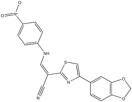 2-[4-(1,3-benzodioxol-5-yl)-1,3-thiazol-2-yl]-3-{4-nitroanilino}acrylonitrile|